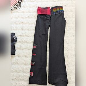 Black Pants with Red and Blue Accents